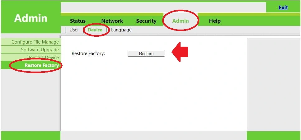 Reset BT-PON FTTH ONT ONU Modem